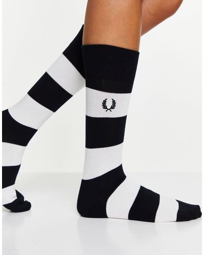 Fred Perry Calcetines blancos a rayas - Negro
