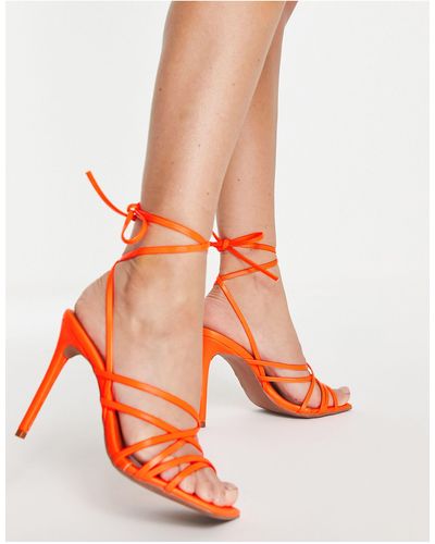 ASOS National Strappy High Heeled Sandals - Orange