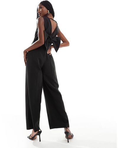 River Island Bow Back Jumpsuit - White