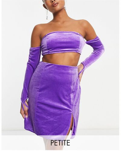 Collective The Label Exclusive Split Mini Skirt Co-ord - Purple