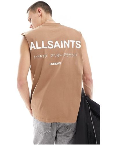 AllSaints Underground Oversized Vest - Brown