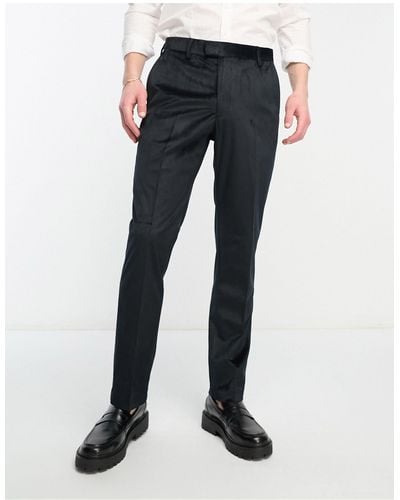 French Connection Velvet Suit Trousers - Black