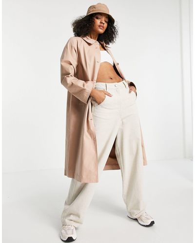 Pieces Trench Coat With Wide Sleeves - Multicolour