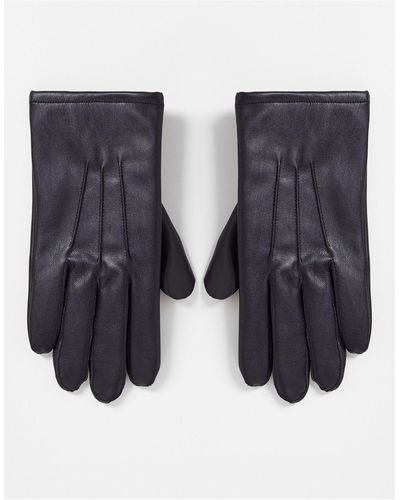 ASOS Faux Leather Gloves - Black