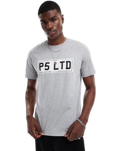 PS by Paul Smith T-shirt With Number Plate Print - Grey