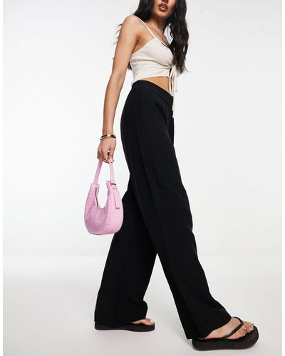 Vero Moda Wide Leg Pants With Tie Waist - White