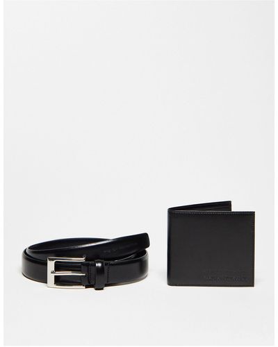 French Connection Coffret-cadeau avec portefeuille et ceinture - Blanc