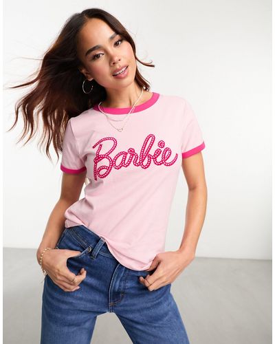 Wrangler T-shirt à imprimé barbie avec imprimé au dos - Rose
