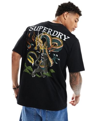 Superdry Tattoo Graphic Loose Fit T-shirt - Black