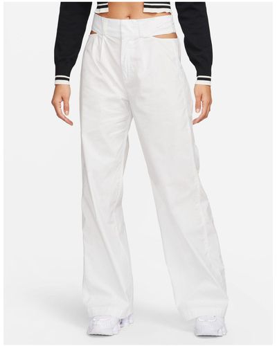 Nike Cut Out Waist Woven baggy Trousers - White