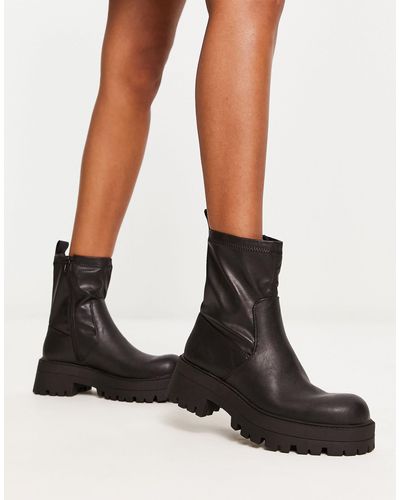 Pull&Bear Chunky Ankle Boots - Black
