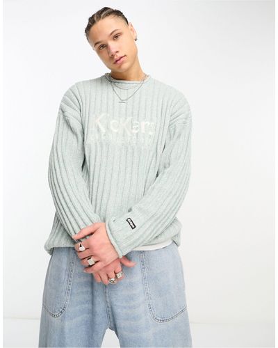 Kickers Y2k Ribbed Knitted Jumper - Grey