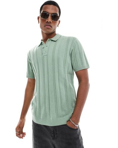 Hollister Knitted Polo - Green