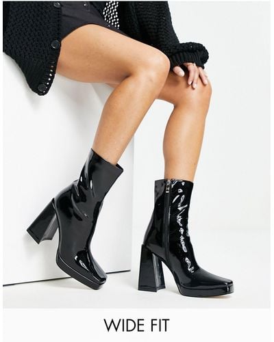 Raid Wide Fit Vista Heeled Sock Boots - Black
