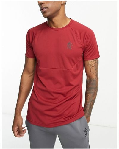 Gym King – fundamental – leichtes poly-t-shirt - Rot