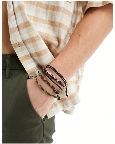 ASOS 5 Pack Cord Bracelet Set - Natural