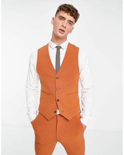 ASOS Super Skinny Suit Vest - Orange
