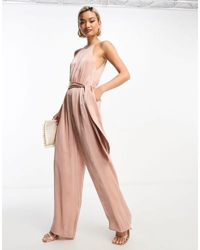 & Other Stories Sleeveless Wide Leg Jumpsuit With Tie Detail - White