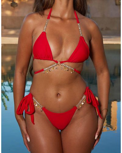 Moda Minx X Sophie Piper Seychelles Tie Side Bikini Bottom - Red