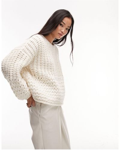 TOPSHOP Hand Knitted Chunky Jumper - Natural