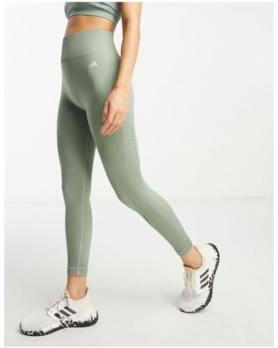 adidas Originals Adidas - training - leggings senza cuciture verdi - Verde