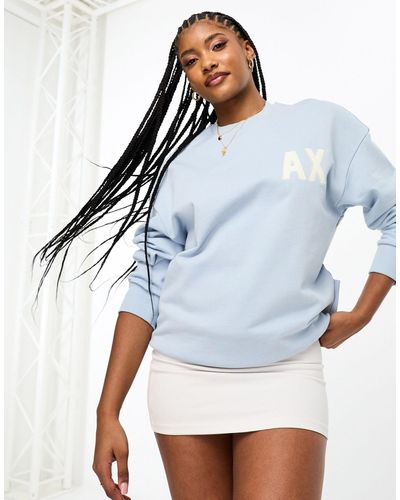 Armani Exchange Boyfriend Sweatshirt Met Logo - Blauw