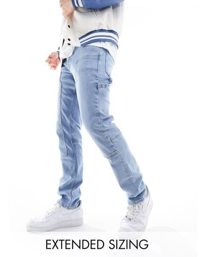ASOS Slim Jeans With Carpenter Detail - Blue