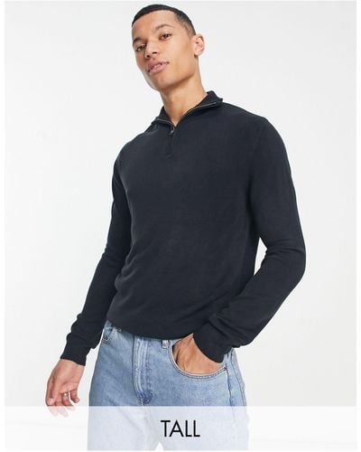French Connection Tall Half Zip Sweater - Blue