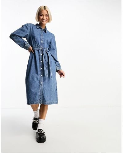 ONLY – midi-jeanskleid - Blau