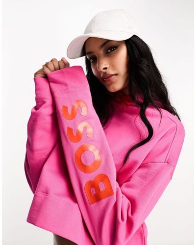 BOSS Boss Eflam Logo Arm Hoodie - Pink