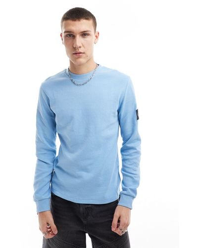 Calvin Klein – langärmliges t-shirt - Blau