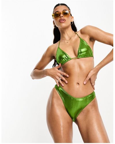 South Beach High Leg Bikini Bottom - Green