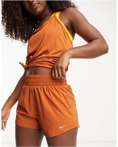 Nike One High Rise Shorts - Orange
