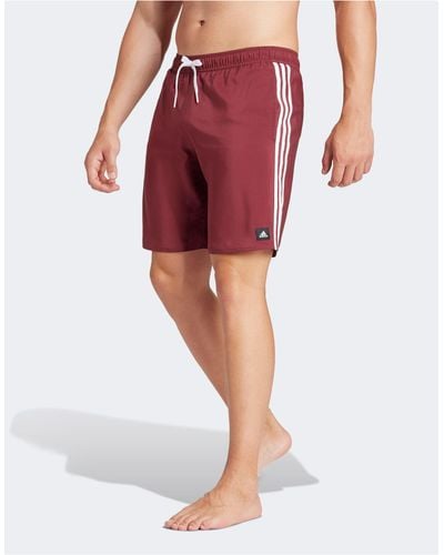 adidas Originals Adidas 3-stripes Clx Swim Shorts - Red