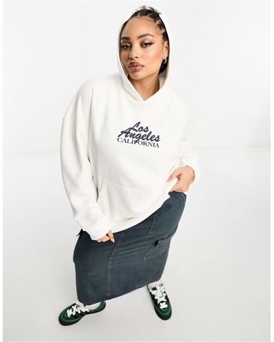 ASOS Asos Design Curve - Oversized Hoodie Met Los Angeles-print - Wit