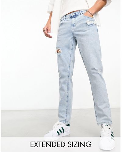 ASOS Stretch Slim Jeans With Rips - Blue
