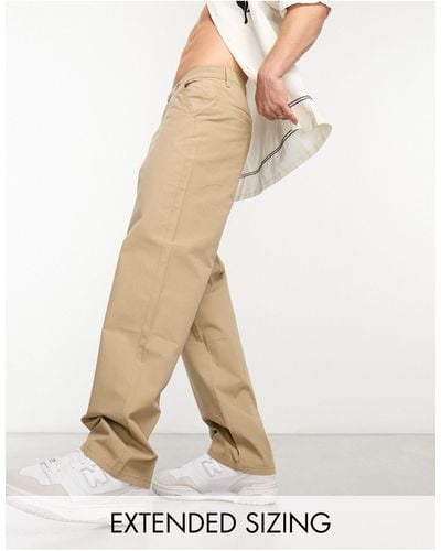 ASOS – weite chinohose aus paper-touch-material - Weiß