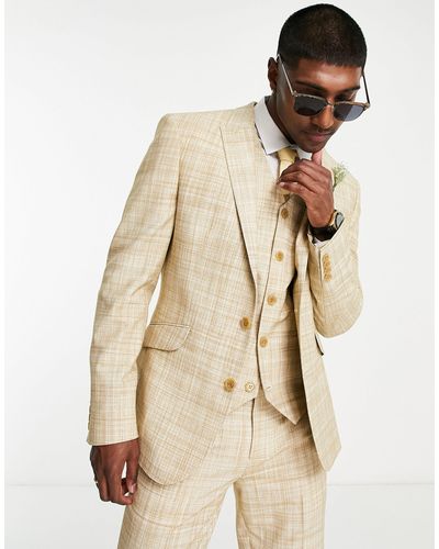 ASOS Wedding Slim Suit Jacket - Natural