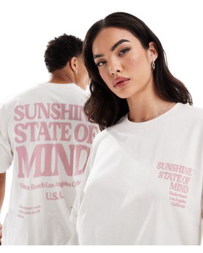 Only & Sons Relaxed Fit T-shirt With Sunshine Back Print - White
