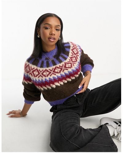 Urban Revivo Fairisle Cropped Sweater - Multicolor