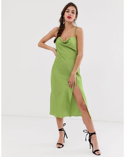 Finders Keepers Cristina Midi Slip Dress - Green