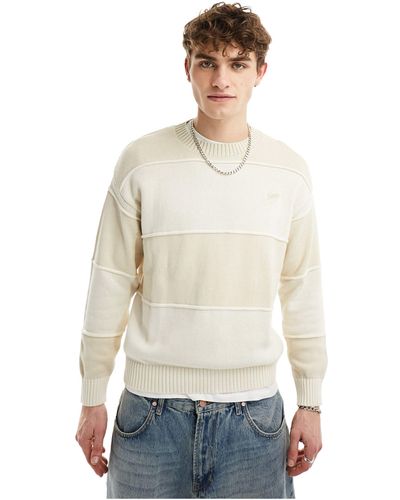 Pull&Bear Piped Knit Sweater - White