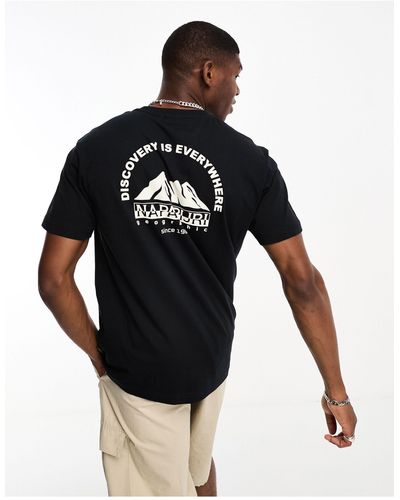 Napapijri Freestyle - T-shirt Met Print Op - Zwart