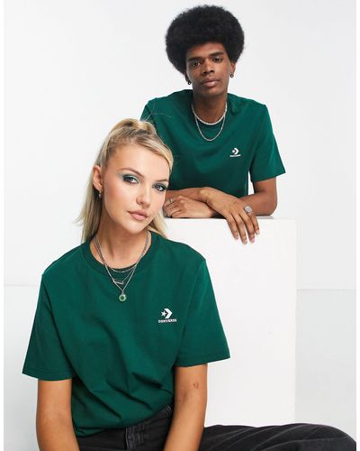 Converse Uniseks T-shirt Met Ster En Chevron - Groen