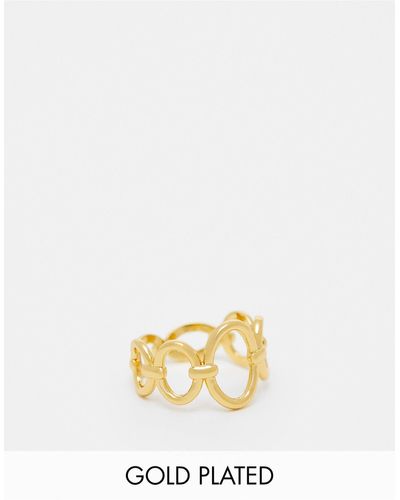 ASOS 14k Plated Ring With Graduated Circle Design - White