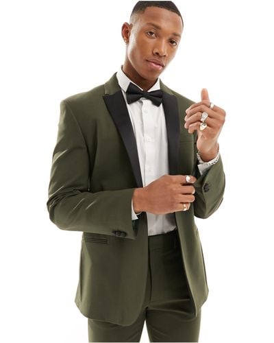 ASOS Skinny Tuxedo Suit Jacket - Green