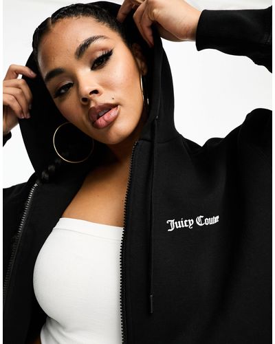 Juicy Couture Fleece Hoodie Met Rits - Zwart