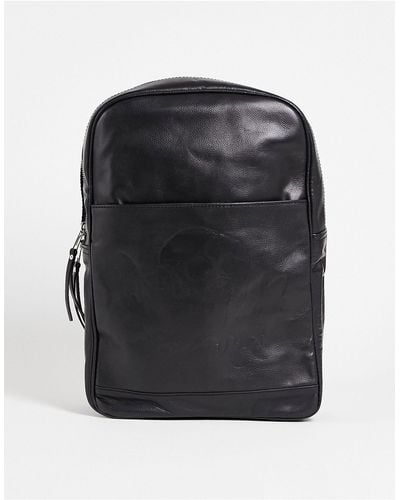 Bolongaro Trevor Skull Leather Backpack - Black