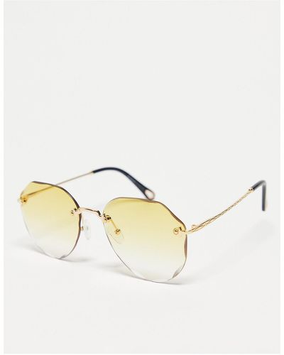 A.J. Morgan Chantilly Round Hex Sunglasses - White
