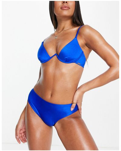 Free Society Mix And Match High Waist High Leg Bikini Bottom - Blue